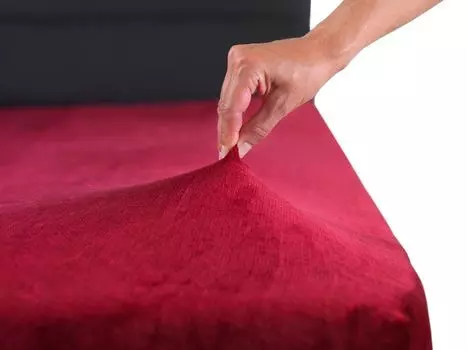 MALIKA Premium теплая простыня, кашемировая простыня, флисовая простыня из джерси, цвет: бордовый, размер: 90-100 x 200 см