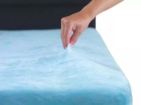 MALIKA Premium теплая простыня, кашемировая простыня, флисовая простыня из джерси, цвет: голубой, размер: 180-200 x 200 см