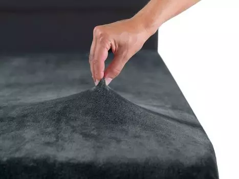 MALIKA Premium теплая простыня, кашемировая простыня, флисовая простыня из джерси, цвет: антрацит, размер: 140-160 x 200 см