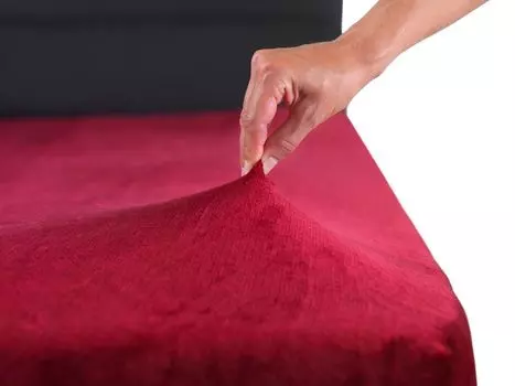 MALIKA Premium теплая простыня, кашемировая простыня, флисовая простыня из джерси, цвет: бордовый, размер: 180-200 x 200 см