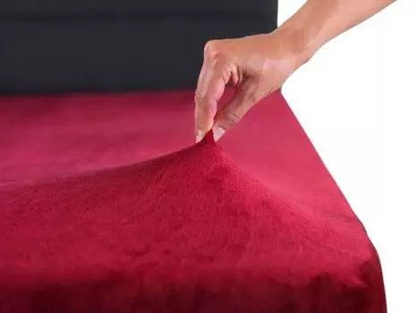 MALIKA Premium теплая простыня кашемировая простыня трикотажная флисовая простыня, цвет: бордовый, размер: комплект из 2 шт. 90-100 x 200 см