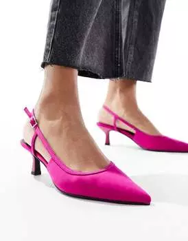 Малиновые туфли на каблуке с открытой пяткой ASOS DESIGN Strut