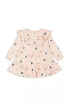 MALLI GLITTER DRESS детское хлопковое платье GOTS Konges Sljd, бежевый