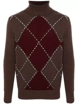 Malo свитер с ромбовидным узором, коричневый