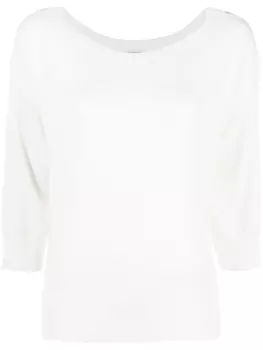 Malo топ тонкой вязки с короткими рукавами, белый