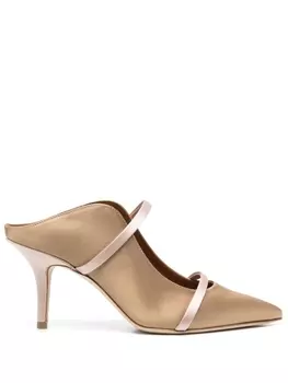 Malone Souliers атласные мюли с заостренным носком, нейтральный цвет