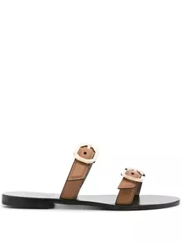 Malone Souliers шлепанцы Palma с пряжками, коричневый