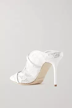 MALONE SOULIERS туфли-лодочки Maureen 85 со шнурком и шнурком с кожаной отделкой, белый