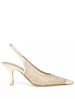 Malone Souliers туфли Vesper 70 с ремешком на пятке и кристаллами, золотой