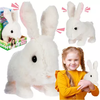 MalPlay, Белый плюшевый кролик — прыгает и издает звуки