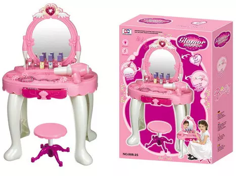 MalPlay, Туалетный столик Glamour с зеркалом, комплект