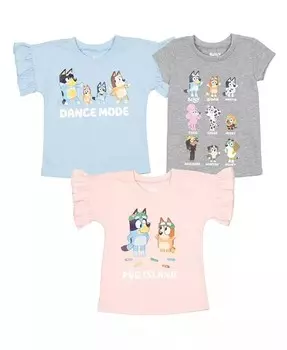 Малыш, Комплект детских футболок с рисунком «Бинго и друзья» (3 шт.) Bluey, мультиколор