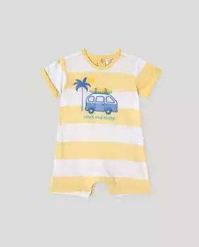 Малыш короткая фантазийная пижама Cotton Juice, жёлтый