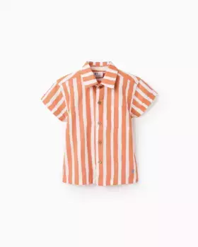 Малыш мальчик рубашка в полоску с коротким рукавом Zippy, оранжевый
