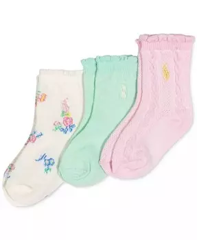 Малыши для девочек, 3 шт. Носки Magnolia Grove Polo Ralph Lauren, мультиколор
