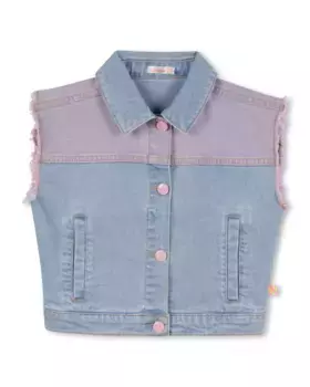Малышка джинсовая куртка без рукавов Billieblush, синий