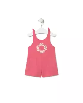 Малышка хлопковый комбинезон с карманами и узлами на плечах Tous, цвет Rosa