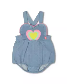 Малышка хлопковый комбинезон с сердцем Billieblush, синий