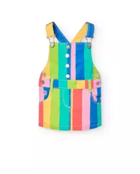 Малышка хлопковый сарафан с полосатым принтом Boboli, многоцветный