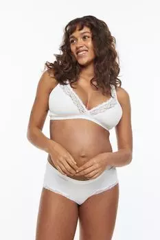 MAMA 2 комплекта хлопковых бюстгальтеров для кормления H&amp;M, белый черный
