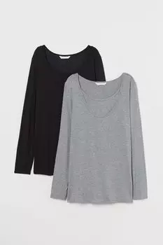 Мама, 2 комплекта топов для кормления H&M, серый
