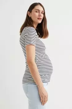 MAMA 2 комплекта топов из джерси H&amp;M, черные/белые полосы