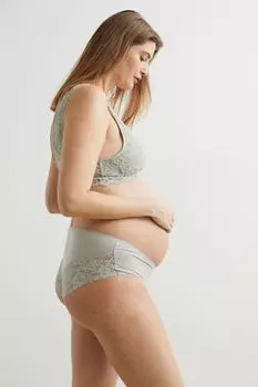 MAMA 3 пары хипстерских трусов из хлопка H&amp;M, светло-бирюзовый/белый/черный