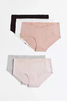 MAMA 5 пар хипстерских трусов H&amp;M, черный/белый/старая роза