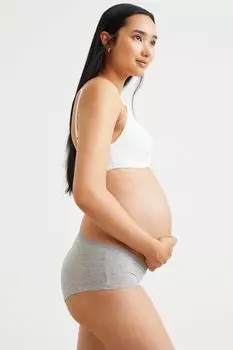 MAMA 5 пар хипстерских трусов H&amp;M, пудрово-розовый/серый меланж