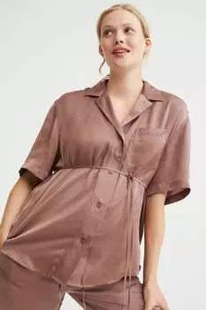 МАМА Атласная блуза H&amp;M, темно-бежевый
