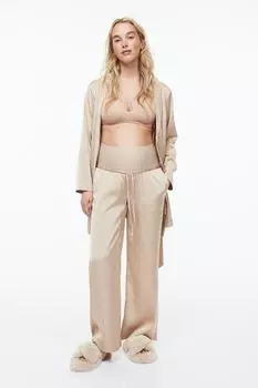 МАМА Атласные брюки H&amp;M, светло-бежевый