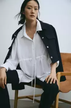 Мама блузка с поясом H&M, белый