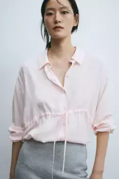 Мама блузка с поясом H&M, розовый