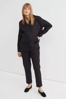 MAMA Брюки из смесового льна H&amp;M, черный