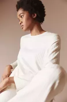 Мама брюки в рубчик H&M, бежевый