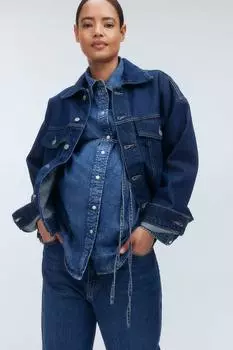 Мама до и после джинсовой блузки H&M, синий