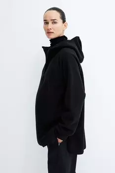 Мама до и после флисовая куртка с капюшоном H&M, черный