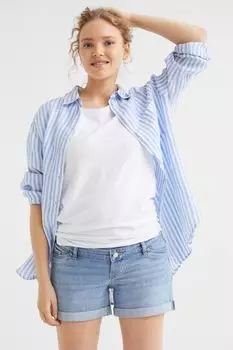 МАМА Джинсовые шорты H&amp;M, синий деним