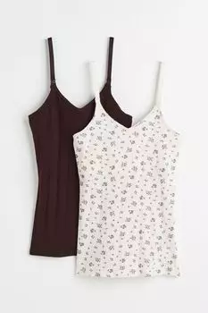 MAMA Футболка для кормления, 2 шт. H&amp;M, бордовый/цветы