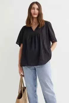 МАМА Хлопковая блузка H&M, черный