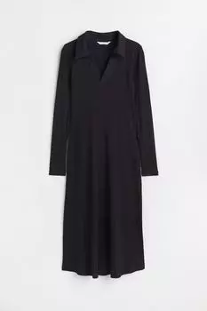 MAMA Хлопковое платье в полоску H&amp;M, черный