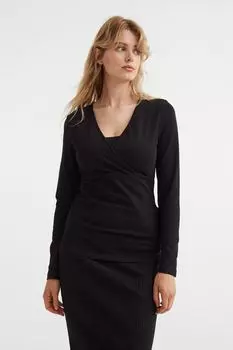 MAMA Хлопковый топ для кормления, 3 пары H&amp;M, черный/кремовый