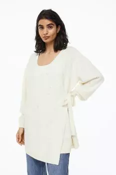 MAMA Кардиган с запахом и бусинами H&amp;M, крем/бусины