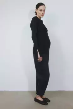 Mama mom свободные джинсы до щиколотки H&M, черный