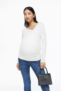 MAMA мятый топ с запахом H&amp;M, белый