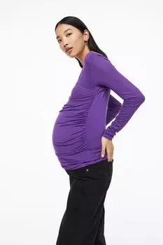 MAMA мятый топ с запахом H&amp;M, темно фиолетовый