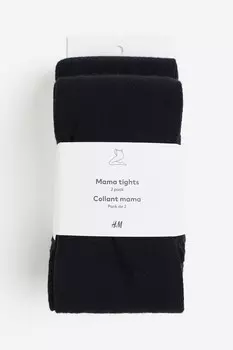 Мама, набор из 2 колготок тонкой вязки. H&M, черный