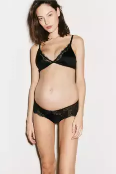Mama - набор из 2 трусов-хипстеров с кружевом H&M, черный