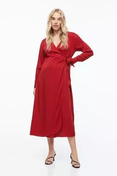 МАМА Платье-конверт H&amp;M, темно-красный