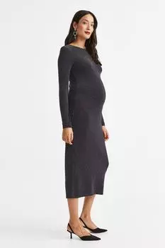 МАМА Платье с блестками H&M, черный/блеск